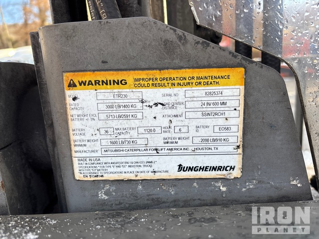 MONTACARGAS ELéCTRICO 2019 JUNGHEINRICH ETR230A