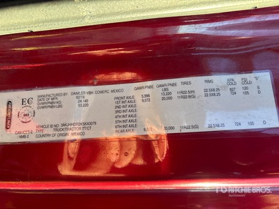 2019 Freightliner Cascadia 6x4 T/A Sleeper Truck Tractor