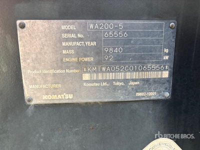 2005 Komatsu WA200-5 Radlader (Inoperable)