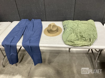 (86) Pairs of Men's Trousers, (1) Service Hat & Assorted Items