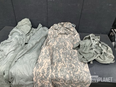 (10) Bivy Covers, (5) Sleeping Bags, (16) Stuff Sacks & Assorted Items