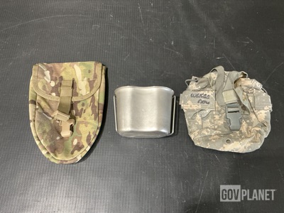 (3) Water Canteen Cups, (45) General Purpose Canteen Pouches & Assorted Items