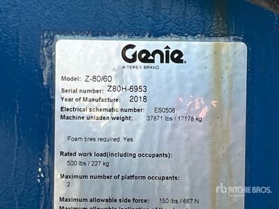 2018 Genie Z-80/60J Articulating Boom Lift