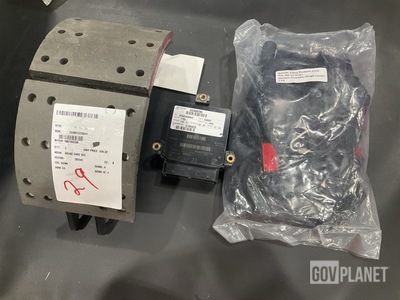 (1) Safety Belt, (1) Control Assembly, (6) Brake Shoes & Assorted Items