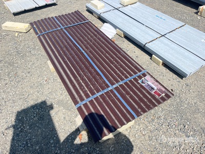 Quantity of (30) Brown Metal Roof Panels 8 Ft X 3 Ft (Unused)