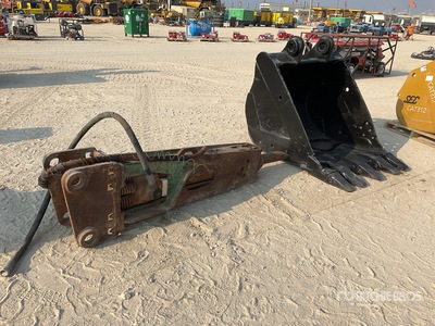 1180 mm Hydraulic Breaker & Excavator Bucket - Fits 20 - 30 ton excavators