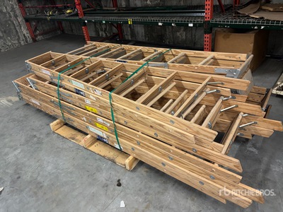 Quantity of (8) 8 ft & 10 ft Wooden Ladder