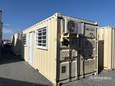 2025 20 ft x 8 ft Skid-Mounted Storage Container Mobile Office (Unused)