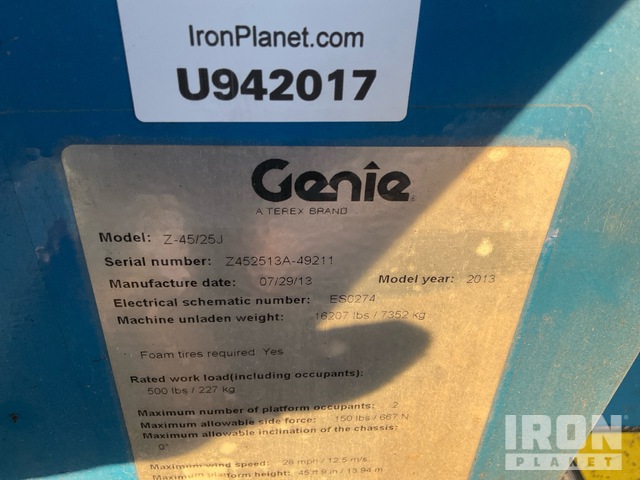 ELEVADOR ARTICULADO 2013 GENIE Z4525J