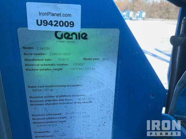 ELEVADOR ARTICULADO 2013 GENIE Z3422N