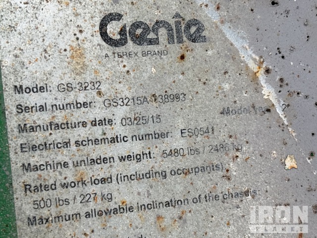 ELEVADOR TIJERA 2015 GENIE GS3232
