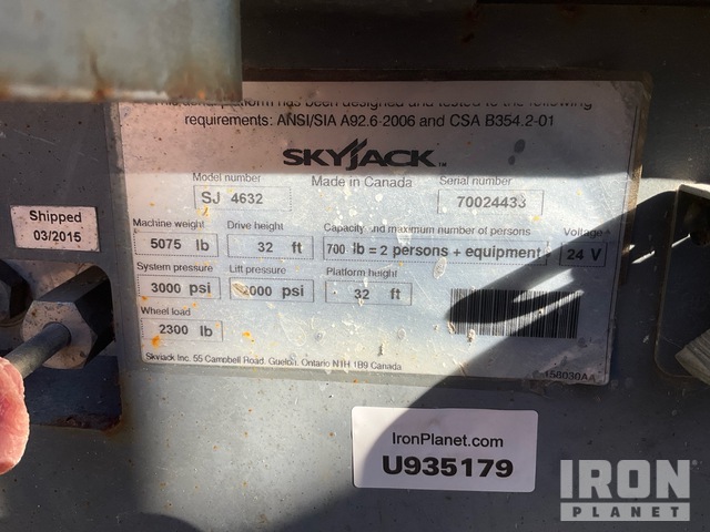 ELEVADOR TIJERA 2015 SKYJACK SJIII4632