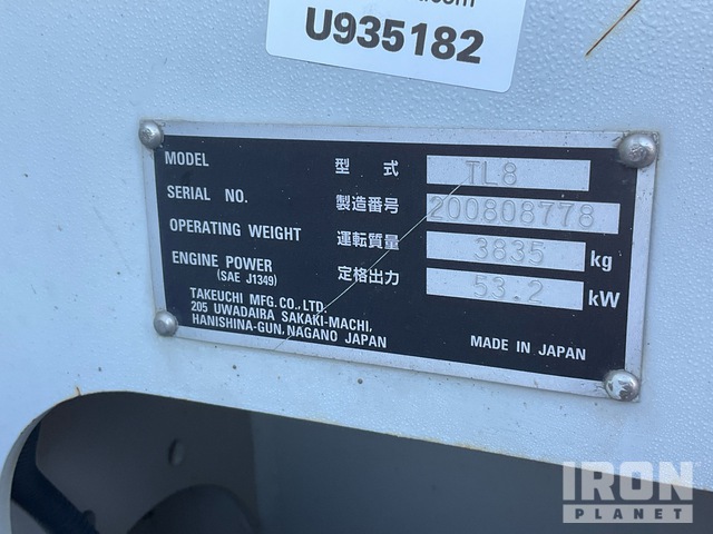 MINI CARGADOR SOBRE ORUGAS 2019 TAKEUCHI TL8