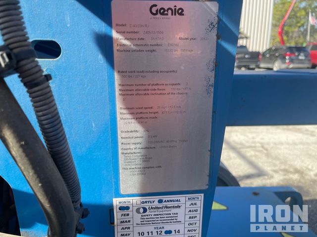 ELEVADOR ARTICULADO 2012 GENIE Z4023NRJ