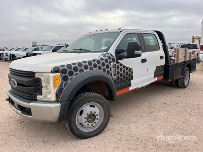 2017 Ford F-550 XL 4x4 Crew Cab Flatbed Truck (Inoperable)
