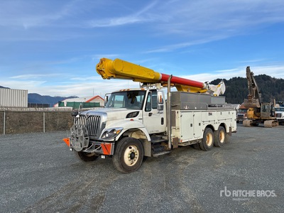 Altec AM855 55 ft on 2008 International 7500 6x4 Cable Placer Bucket Truck