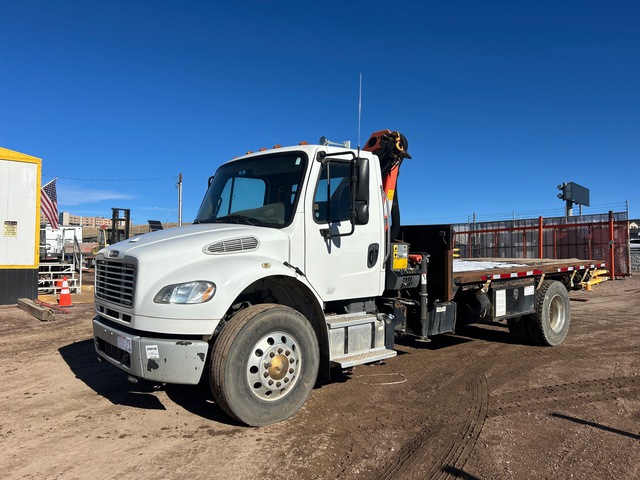 2016 Palfinger PK 6501 7280 lb Knuckle Boom on 2017 Freightliner M2 106 4x2 Flatbed Truck with Crane