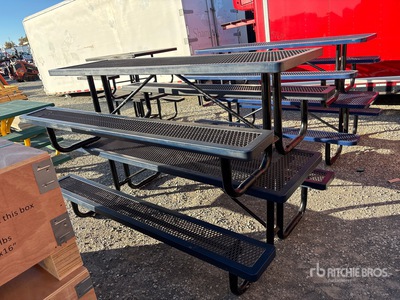 Quantity of (4) 2024 8 Ft Metal Picnic Table
