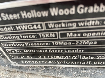 2026 GIYI GY-HWG44 Mini Skid Steer Grapple (Unused)