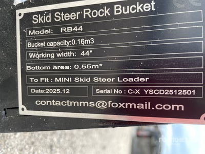 2026 GIYI GY-RB44 Skeleton Mini Skid Steer Bucket (Unused)