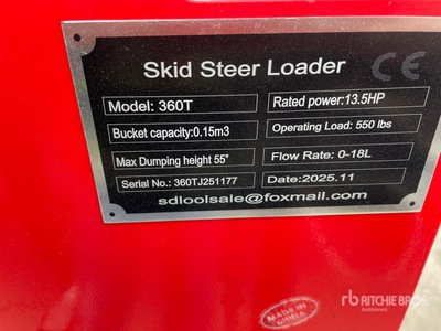 2026 SDLOOL SL360T Skid Steer Loader (Unused)