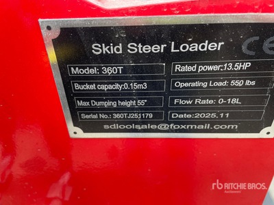 2026 SDLOOL SL360T Skid Steer Loader (Unused)