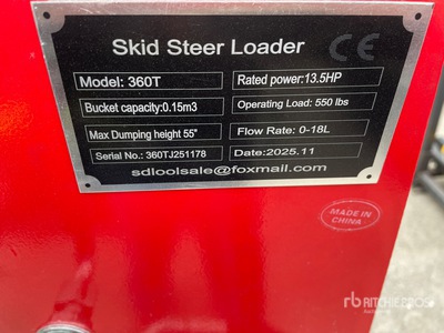 2026 SDLOOL SL360T Skid Steer Loader (Unused)