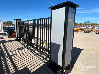 2026 SKLP SK-ET60 15 ft 7 in x 5 ft 9 in Wrought Iron Bi-Parting Electric Sliding Driveway Gate (Unused)