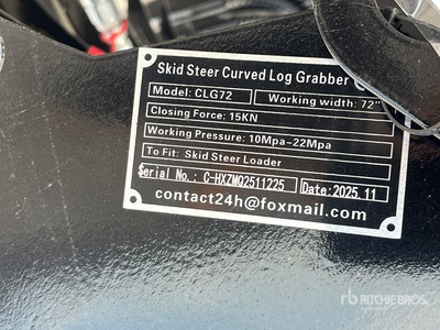2026 GIYI GY-CLG72 Skid Steer Grapple (Unused)