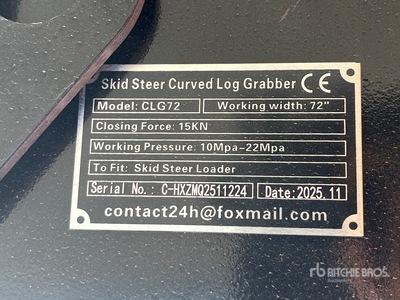 2026 GIYI GY-CLG72 Skid Steer Grapple (Unused)