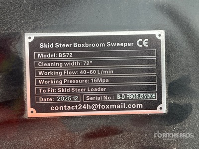 2026 GIYI GY-BS72 Barredora para minicargadora (Unused)