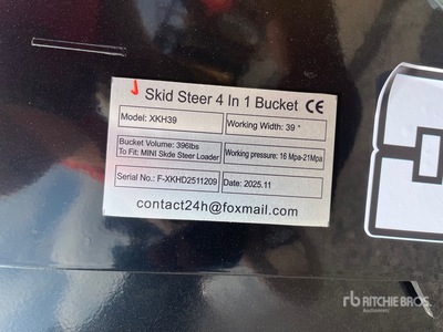 2026 GIYI GY-XKH39 Mini Skid Steer Bucket (Unused)