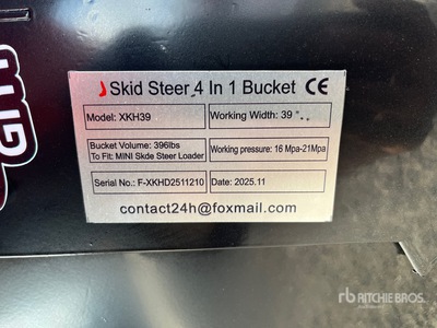 2026 GIYI GY-XKH39 Mini Skid Steer Bucket (Unused)