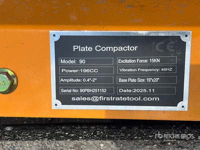 2026 SDLOOL SL90 Vibratory Plate Compactor (Unused)