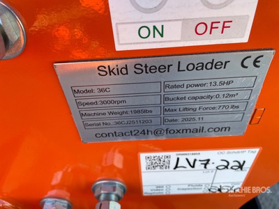 2026 SDLOOL SL36C Chargeuse à direction à glissement (Unused)