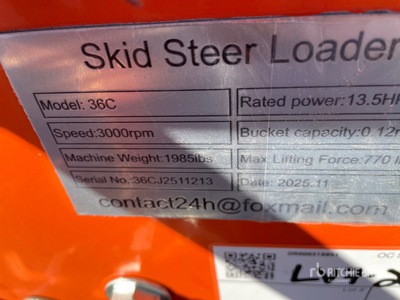 2026 SDLOOL SL36C Chargeuse à direction à glissement (Unused)
