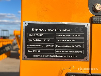 2026 SKLP SK-SSJ510 Stone Jaw Crusher (Unused)