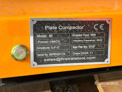 2026 SDLOOL SL90 Vibratory Plate Compactor (Unused)