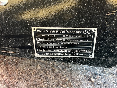 2026 GIYI GY-PG72 Skid Steer Grapple (Unused)