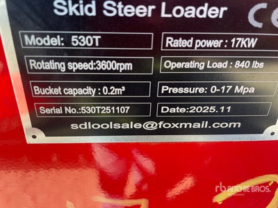 2026 SDLOOL SL530 Compact Track Loader (Unused)