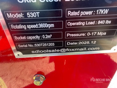 2026 SDLOOL SL530 Compact Track Loader (Unused)