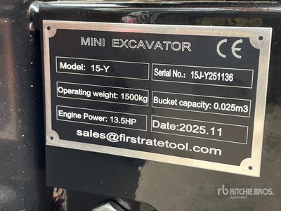 2026 VICSEC VC15J-Y Mini Excavadora (Unused)