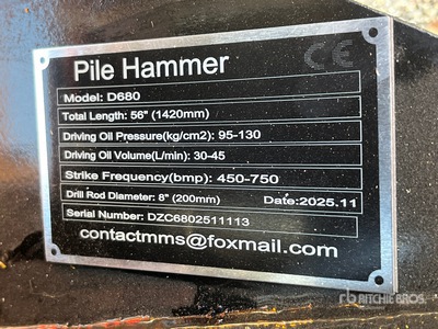 2026 GIYI GY-D680 Skid Steer Post Driver (Unused)