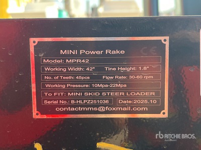 2026 GIYI GY-PR71 Skid Steer Power Rake (Unused)