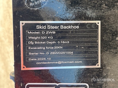 2026 GIYI GY-D ZWB Skid Steer Backhoe (Unused)