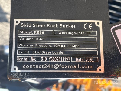 2026 GIYI GY-RB66 66 in Pala para Minicargadora (Unused)