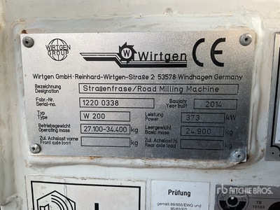 2014 Wirtgen W2000 Cold Planer