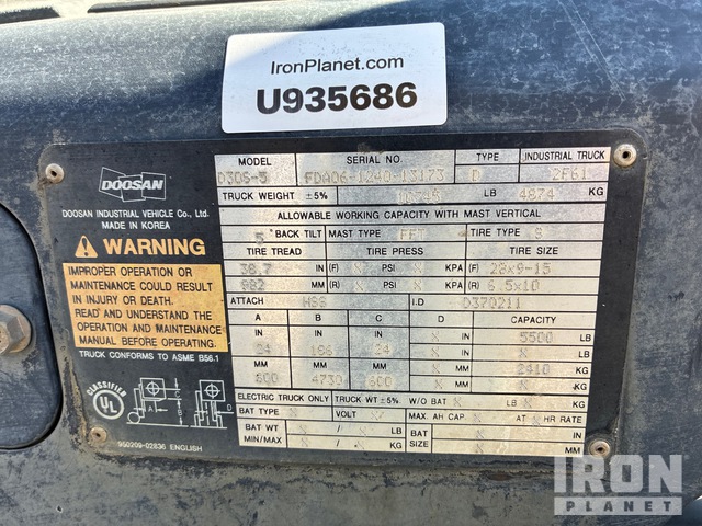 MONTACARGAS 2012 DOOSAN D30S5