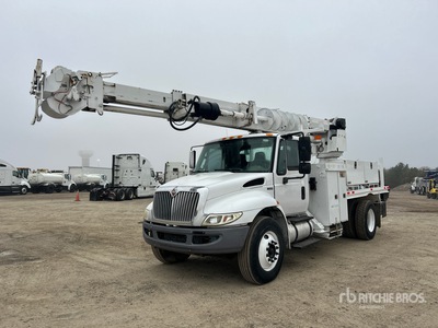 Altec DM47 T R on 2012 International 4300 4x2 Digger Derrick Truck