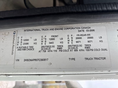 2007 International 9400i 6x4 T/A Day Cab Truck Tractor